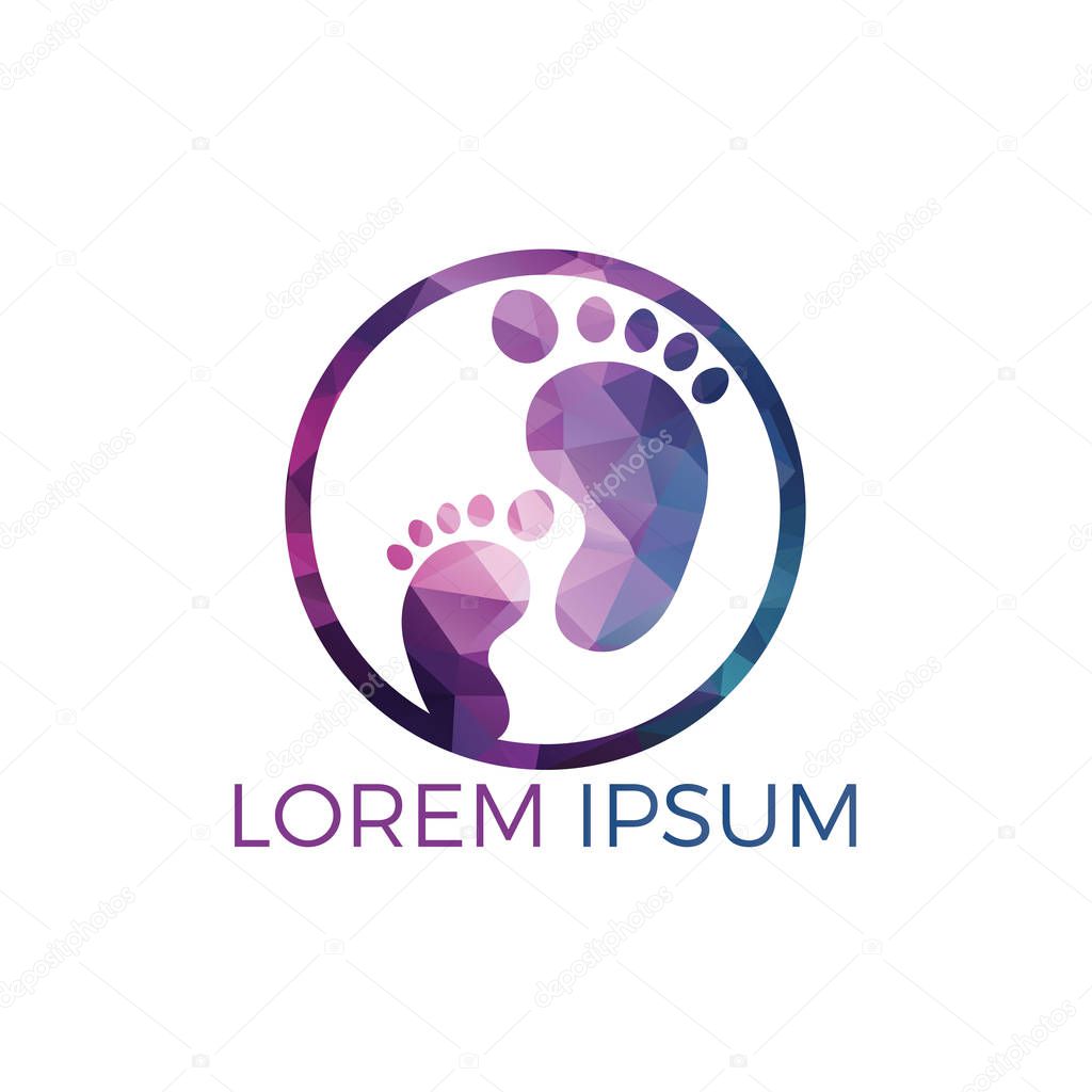 Foot care vector logo design. Foot health icon logo design template. Health care symbol.