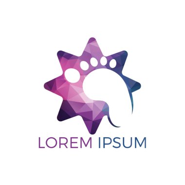 Ayaklar ve yıldız vektör logo tasarımı. Ayak bakımı ve yaşam tarzı logo tasarımı. Masaj ve ayak bakımı logosu tasarımı.