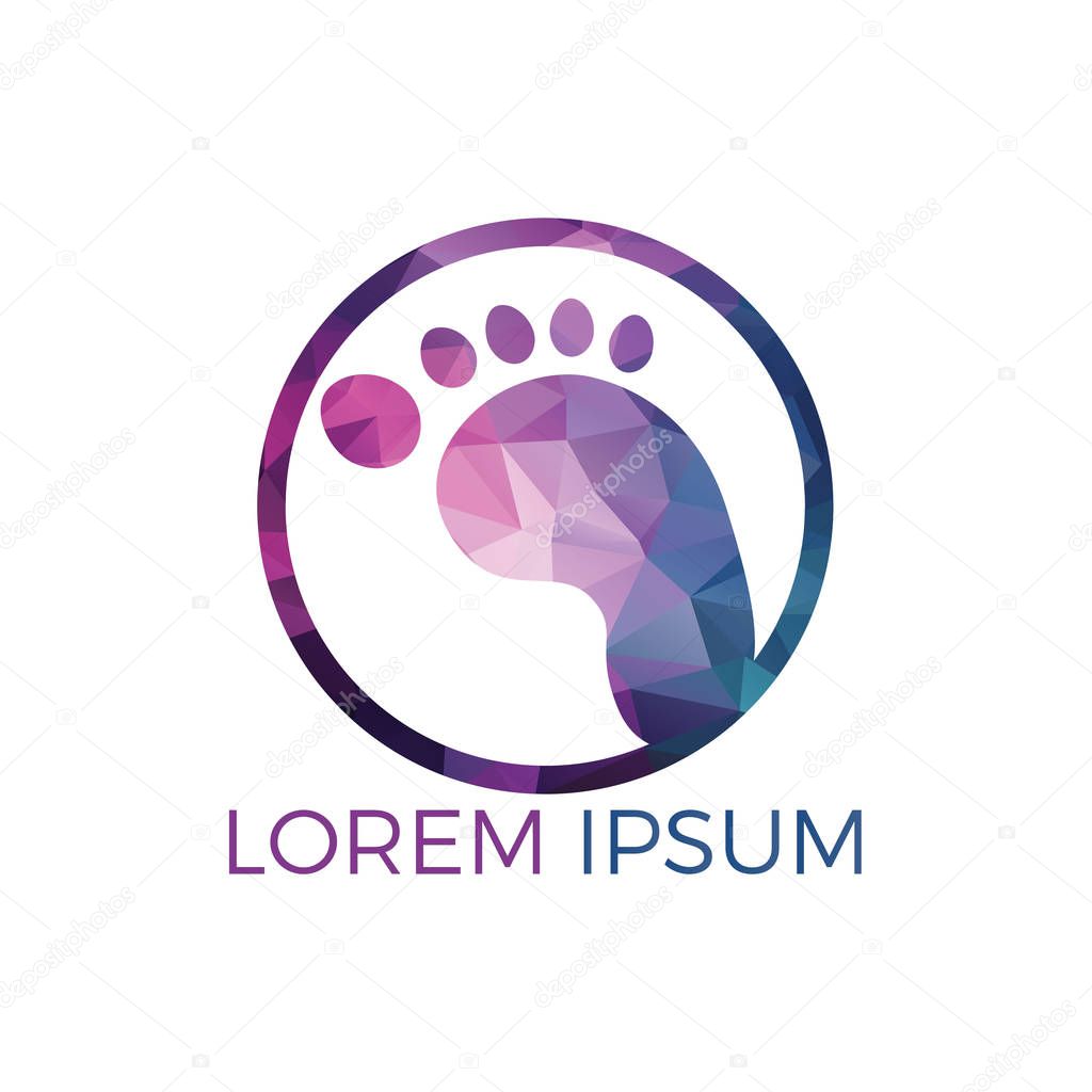 Foot care vector logo design. Foot health icon logo design template. Health care symbol.