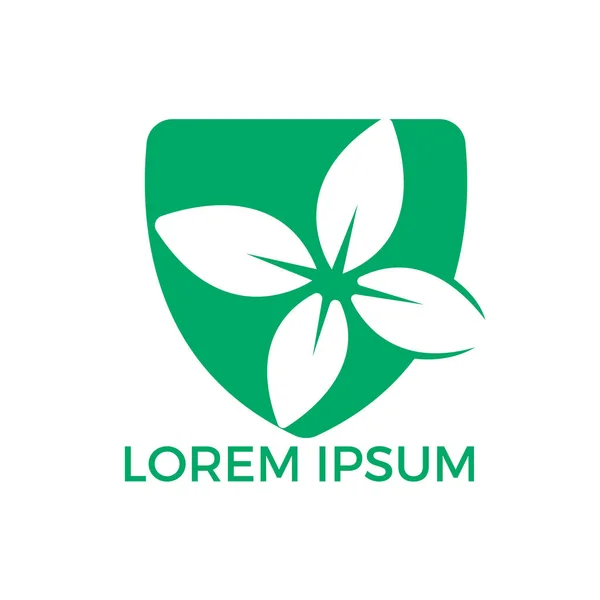 自然のロゴデザイン 緑の熱帯の葉のアイコン ツリーの葉のロゴのテンプレート — ストックベクタ