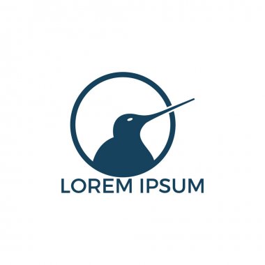 Kivi kuş vektör logo tasarımı.