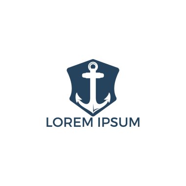 Gemi Çapa vektör logo tasarımı. Deniz ve heraldry tasarım için vektör illüstrasyon. Deniz Çapa vektör logo tasarımı.