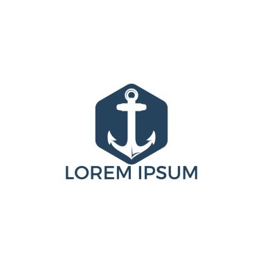 Gemi Çapa vektör logo tasarımı. Deniz ve heraldry tasarım için vektör illüstrasyon. Deniz Çapa vektör logo tasarımı.
