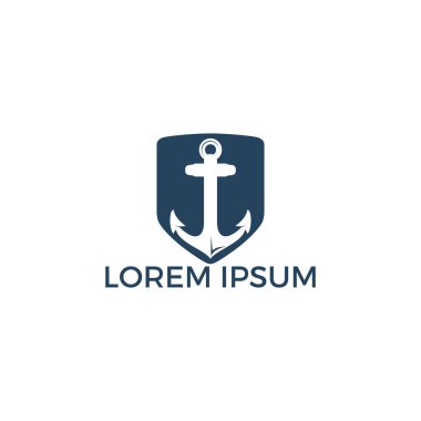 Gemi Çapa vektör logo tasarımı. Deniz ve heraldry tasarım için vektör illüstrasyon. Deniz Çapa vektör logo tasarımı.