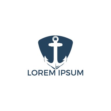 Gemi Çapa vektör logo tasarımı. Deniz ve heraldry tasarım için vektör illüstrasyon. Deniz Çapa vektör logo tasarımı.