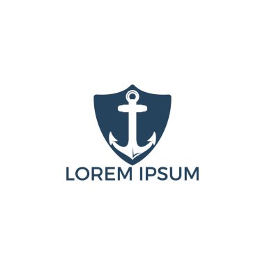 Gemi Çapa vektör logo tasarımı. Deniz ve heraldry tasarım için vektör illüstrasyon. Deniz Çapa vektör logo tasarımı.