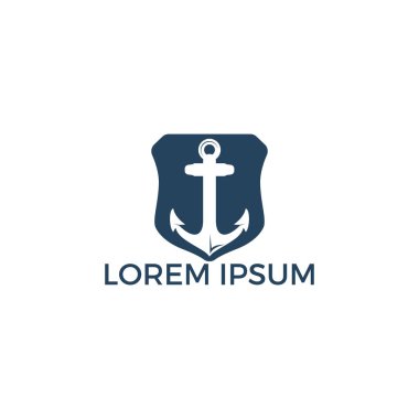 Gemi Çapa vektör logo tasarımı. Deniz ve heraldry tasarım için vektör illüstrasyon. Deniz Çapa vektör logo tasarımı.