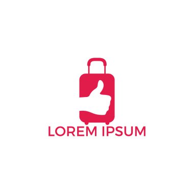 Thumb Up sembolü ile seyahat çantası. Web tasarımı Ui mobil uygulama infografik için Logo.