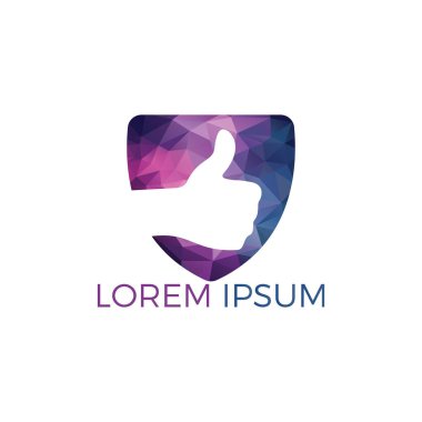 Thumbs up vektör logo tasarımı. İşaret simgesi gibi. El parmağı yukarı sembolü.