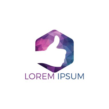 Thumbs up vektör logo tasarımı. İşaret simgesi gibi. El parmağı yukarı sembolü.