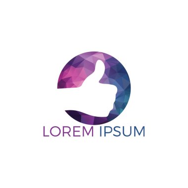 Thumbs up vektör logo tasarımı. İşaret simgesi gibi. El parmağı yukarı sembolü.