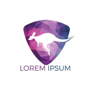 Kanguru vektör logo tasarımı. Yaratıcı kanguru doğa logo tasarım konsepti.