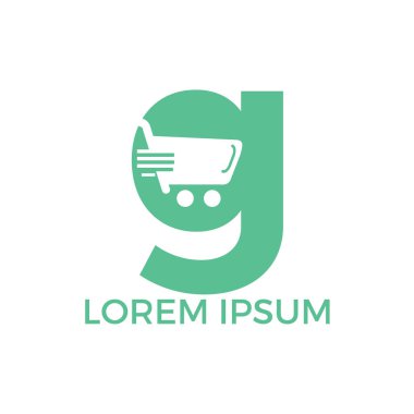Mektup G Alışveriş logo tasarımı. Soyut renkli alışveriş sepeti simgesi ve gülümseme. Uygulama Alışveriş Logosu.