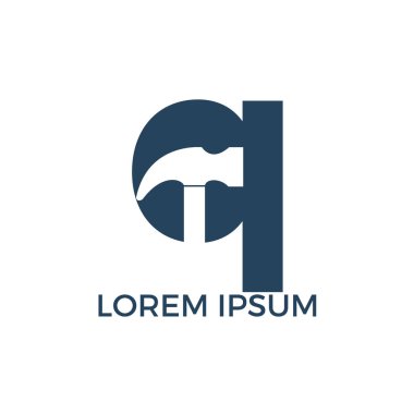 Mektup Q Hammer logo tasarımı. Onarım, İnşaat veya Yenileme Vektör Logo Konsepti.