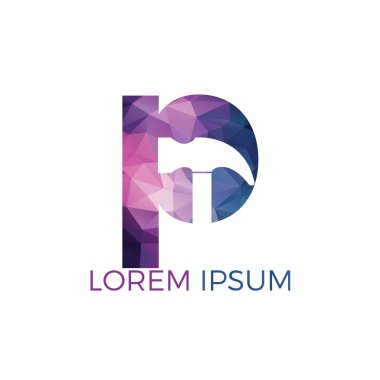 Mektup P Hammer logo tasarımı. Onarım, İnşaat veya Yenileme Vektör Logo Konsepti.