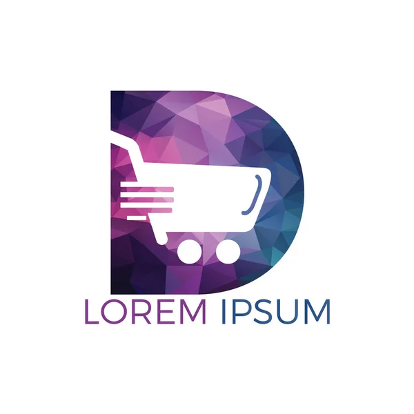 Letter Shopping Logo Design Abstract Colorful Shopping Cart Icon Smile — Stock Vector