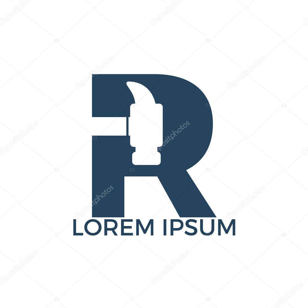 Letter R Hammer Logo Design Repair Construction Or Renovation Vector Logo Concept 265899352 Larastock