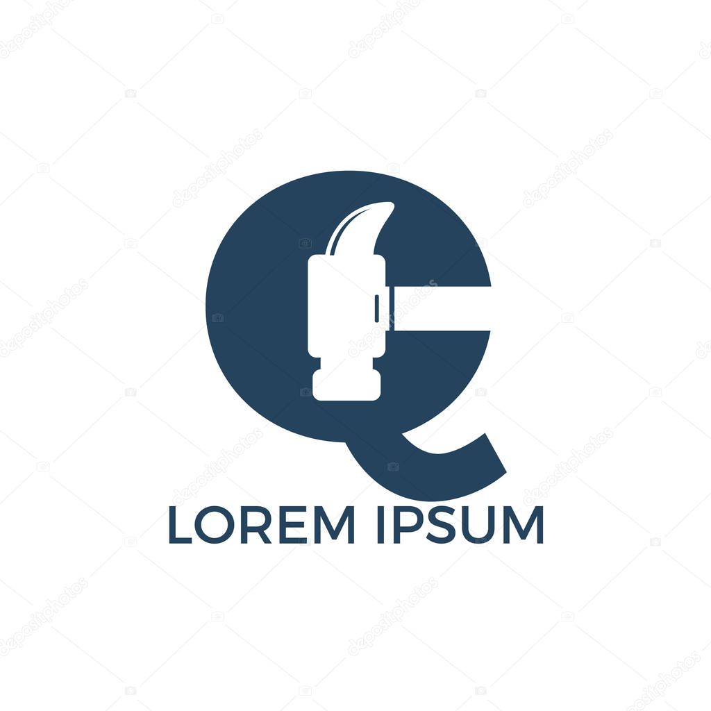 Letter Q Hammer Logo Design Repair Construction Or Renovation Vector Logo Concept 265899446 Larastock