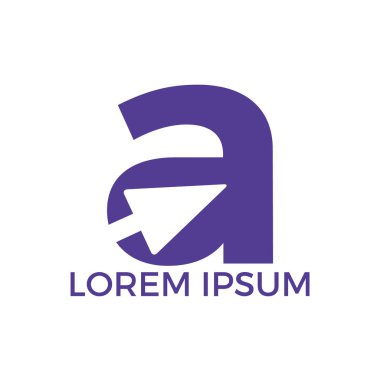 A Harfi Ok lu İlk Logo Tasarımı. İş ve teknoloji logo tasarım şablonu.