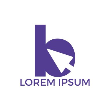 Ok ile B Harfi İlk Logo Tasarımı. İş ve teknoloji logo tasarım şablonu.