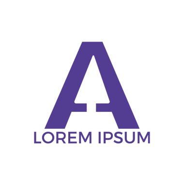 A Harfi Ok lu İlk Logo Tasarımı. İş ve teknoloji logo tasarım şablonu.