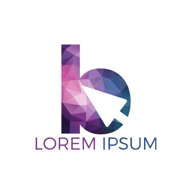 Ok ile B Harfi İlk Logo Tasarımı. İş ve teknoloji logo tasarım şablonu.