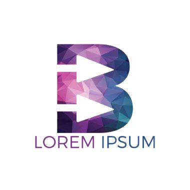 Ok ile B Harfi İlk Logo Tasarımı. İş ve teknoloji logo tasarım şablonu.