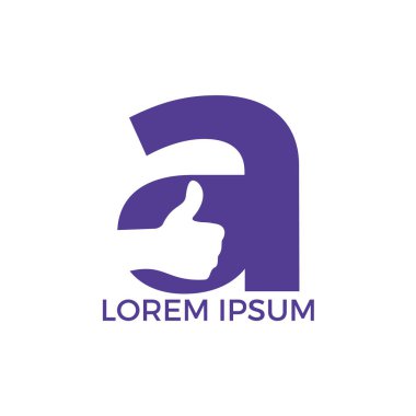 A Harfi ve Thumbs kadar vektör logo tasarımı.