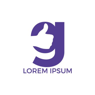 G harfi ve Thumbs kadar vektör logo tasarımı. İşaret simgesi gibi. El parmağı yukarı sembolü.