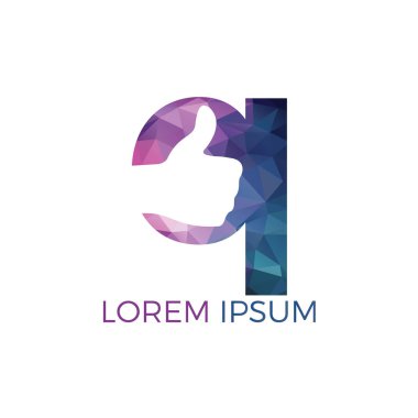 Q harfi ve Thumbs kadar vektör logo tasarımı. İşaret simgesi gibi. El parmağı yukarı sembolü.