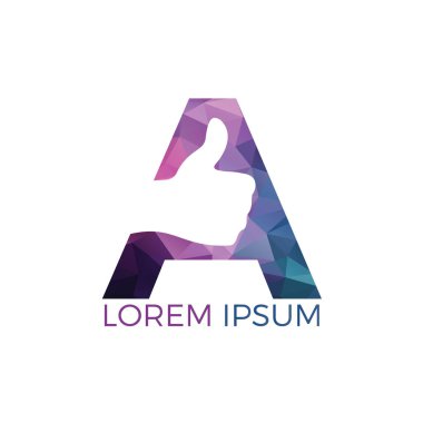 A Harfi ve Thumbs kadar vektör logo tasarımı.