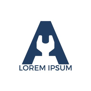 İlk harf A ve anahtar logo tasarımı. Onarım iş ve constuction logo tasarım konsepti.
