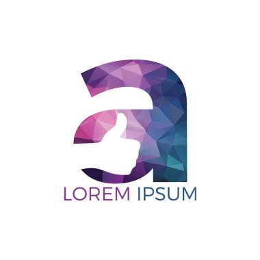A Harfi ve Thumbs kadar vektör logo tasarımı.