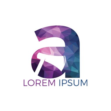 İlk harf A ve Lumberjack balta logo tasarımı. Ahşap işçilik veya marangozluk logo tasarım konsepti.
