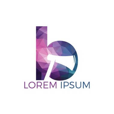 İlk harf B ve Lumberjack balta logo tasarımı. Ahşap işçilik veya marangozluk logo tasarım konsepti.