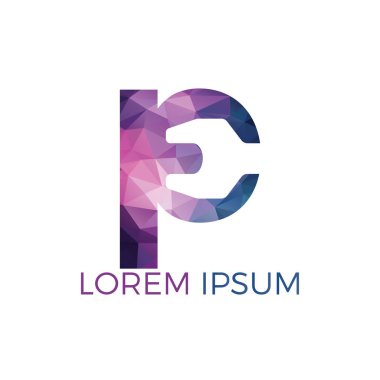 İlk harf P ve anahtar logo tasarımı. Onarım iş ve constuction logo tasarım konsepti.