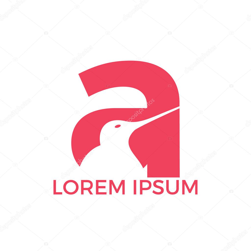 Initial letter A vector logo design. Creative Kiwi bird vector logo design.