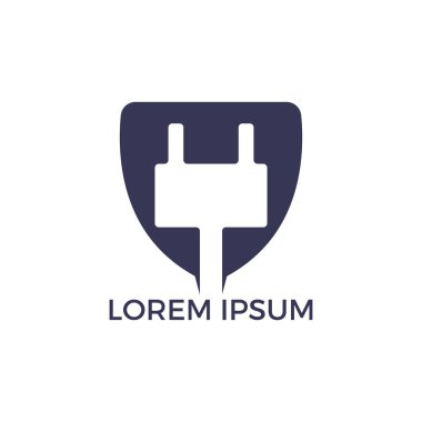 Elektrik prizi vektör logosu tasarımı. Güç enerji sembolü.