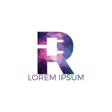 Mektup R elektrik fiş vektör logo tasarımı. Güç logosu tasarım şablonu. Güç enerjisi sembolü.