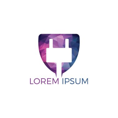 Elektrik prizi vektör logosu tasarımı. Güç enerji sembolü.