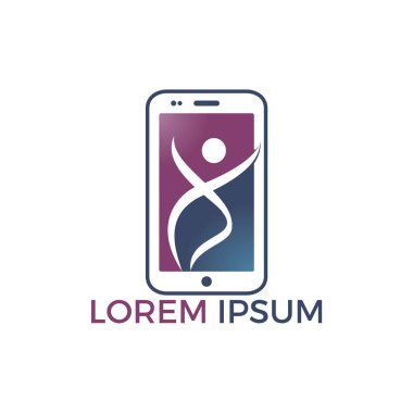 İnsan mobil bakım logo vektör tasarımı. Smartphone bakım logo tasarım şablonu.