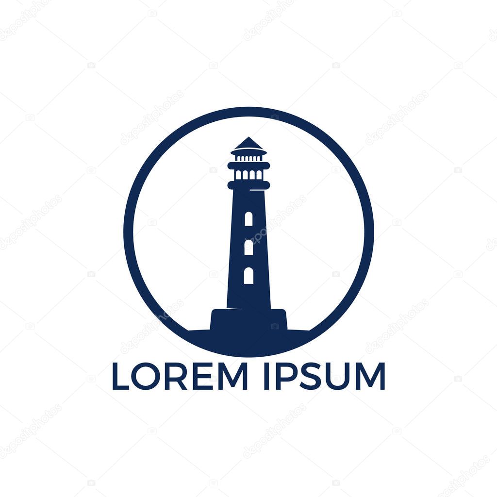 Lighthouse vector logo design. Lighthouse icon logo design vector template illustration.