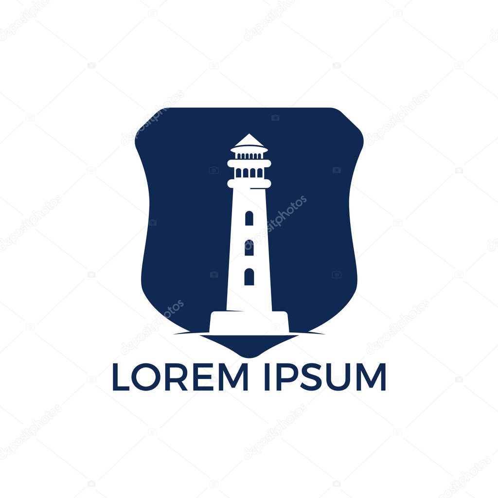 Lighthouse vector logo design. Lighthouse icon logo design vector template illustration.