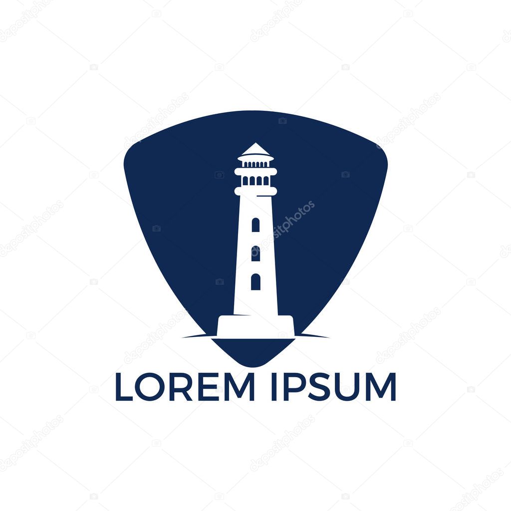 Lighthouse vector logo design. Lighthouse icon logo design vector template illustration.