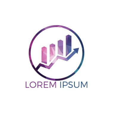 İş soyut logo sembolü. Büyüme yaratıcı sembol kavramı. Artış, banka kar, ok soyut iş logosu büyümek. Borsa finans piyasası, ilerleme çizgisi, grafik grafiği simgesi.