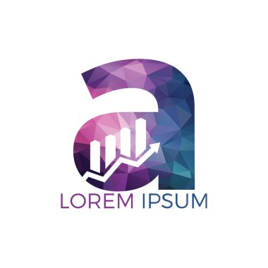 A harfi ok ilk adı iş logo tasarımı ile. Büyüme yaratıcı sembol kavramı. Artış, banka kar, ok soyut iş logosu büyümek. Borsa finans piyasası, ilerleme çizgisi, grafik grafiği simgesi.