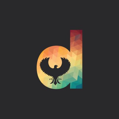Modern Letter D ilk Falcon logo tasarımları. Alfabe D ilk Hawk Symbol şablonu.