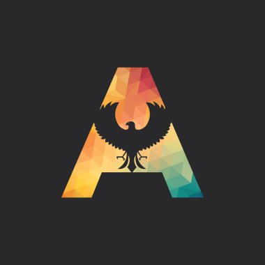 Modern Mektup A ilk Falcon logo tasarımları. Alfabe A ilk Hawk Symbol şablonu.