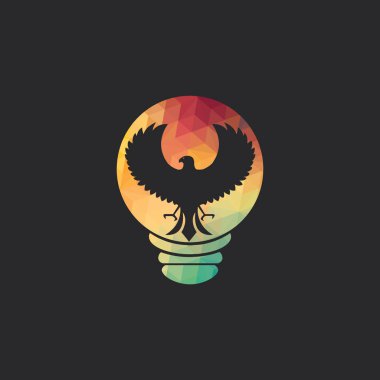 Kartal ampul logo tasarımı. Yaratıcı bir fikir konsept tasarımı.