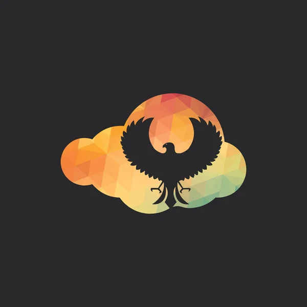 Σχέδιο Λογότυπου Από Σύννεφο Φάλκον Αφηρημένοι Αετός Και Σύννεφο Σχεδιασμός — Διανυσματικό Αρχείο